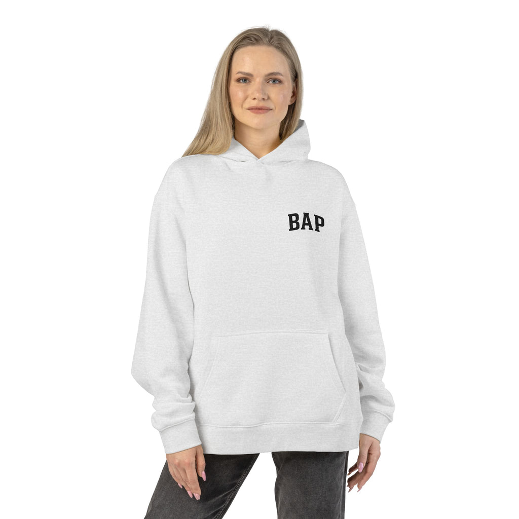 BAP Embroidered Relaxed Hoodie — Minimal Chest Logo Casual Pullover