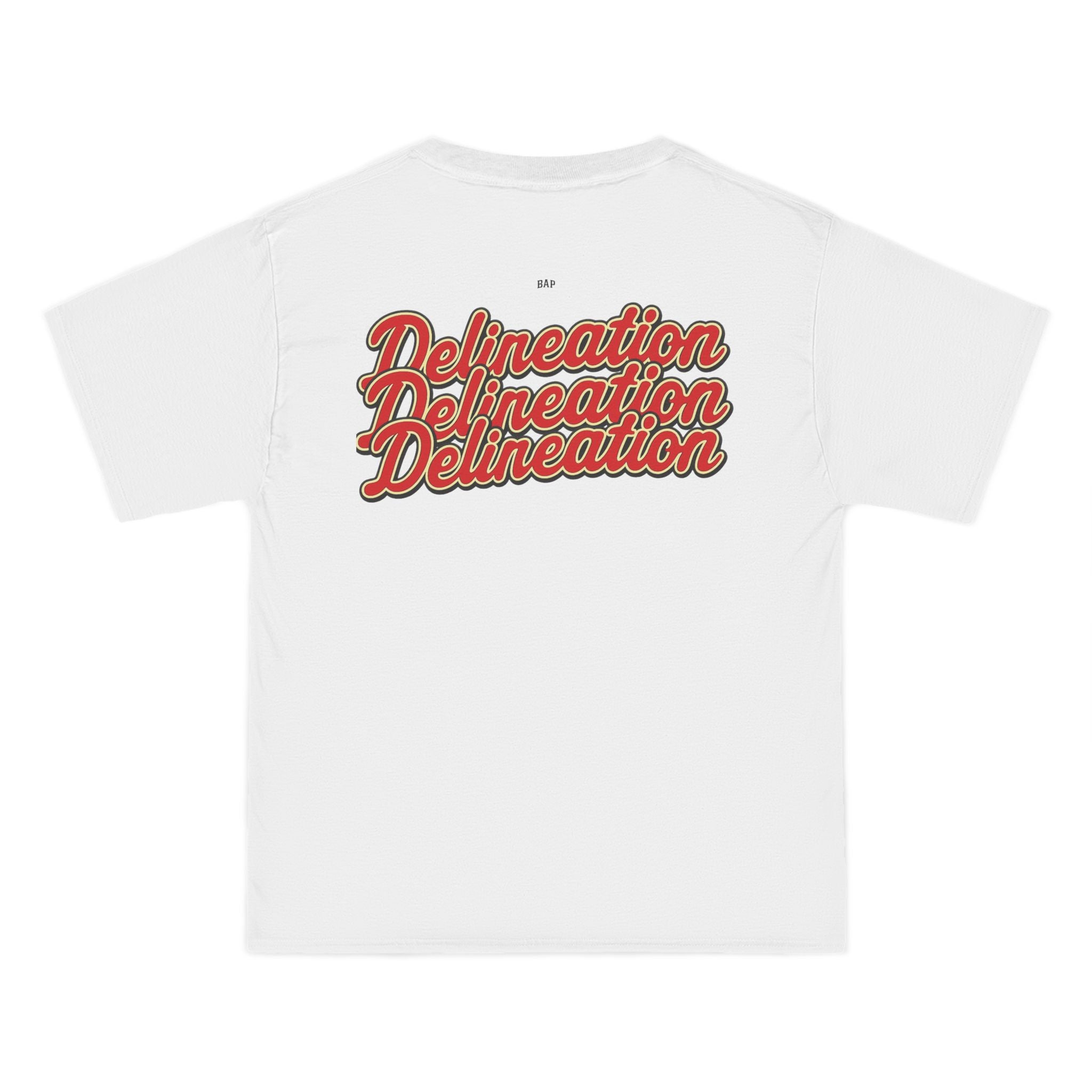 Delineation Retro Script T-Shirt — Vintage Red Logo Tee