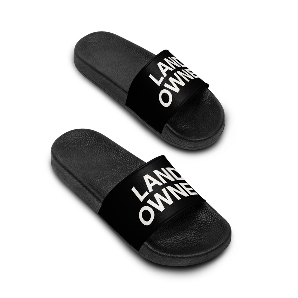 Land Owner Men's Slide Sandals — Black Comfortable Pool & Beach Slides