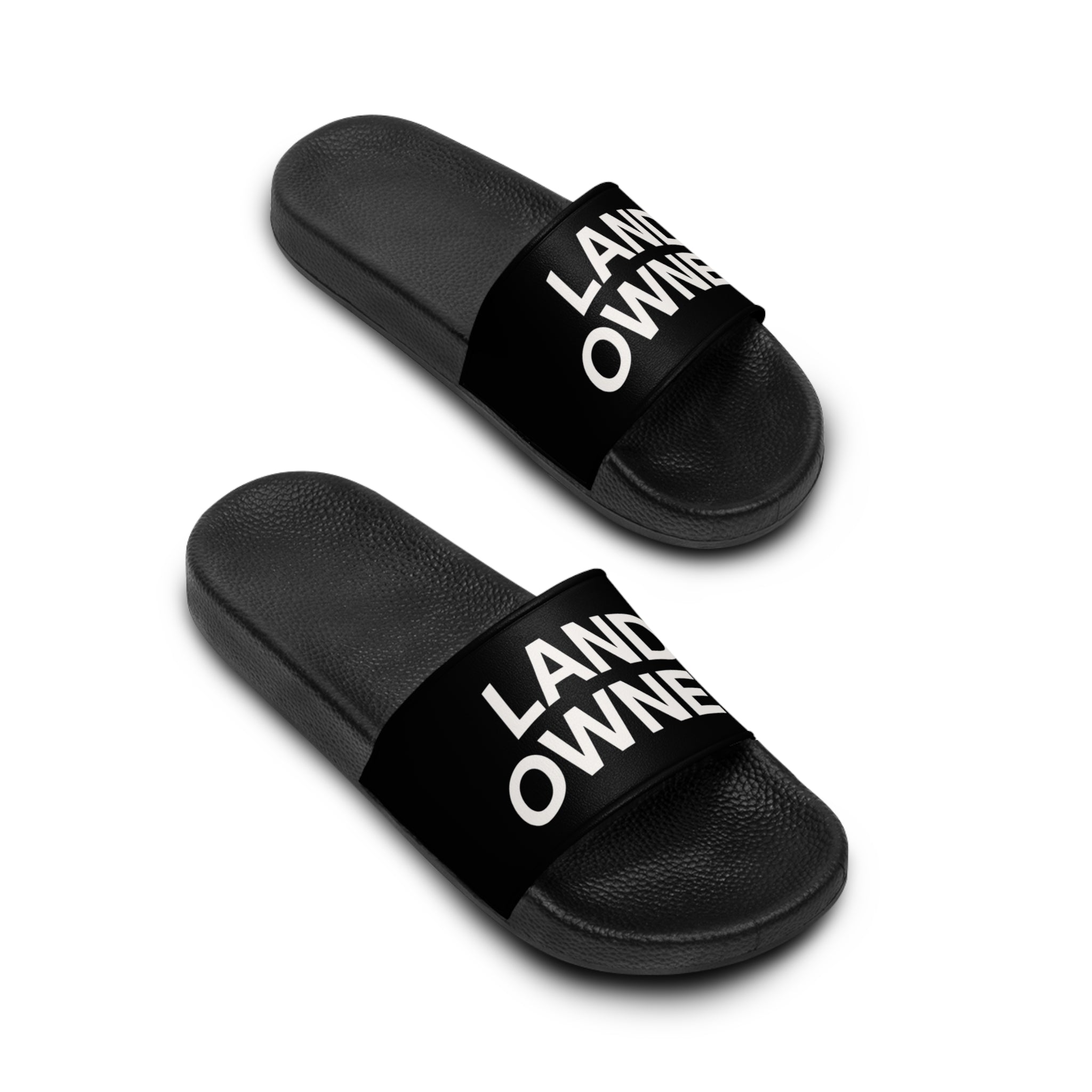 Land Owner Men's Slide Sandals — Black Comfortable Pool & Beach Slides