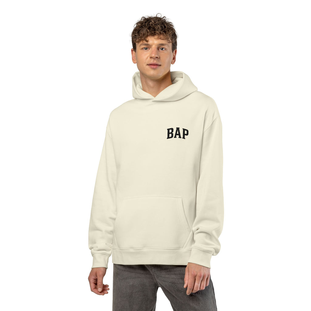 BAP Embroidered Relaxed Hoodie — Minimal Chest Logo Casual Pullover