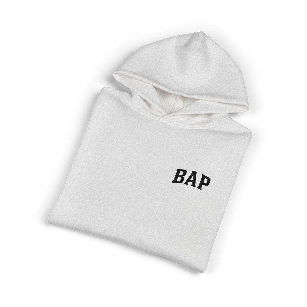 BAP Embroidered Relaxed Hoodie — Minimal Chest Logo Casual Pullover