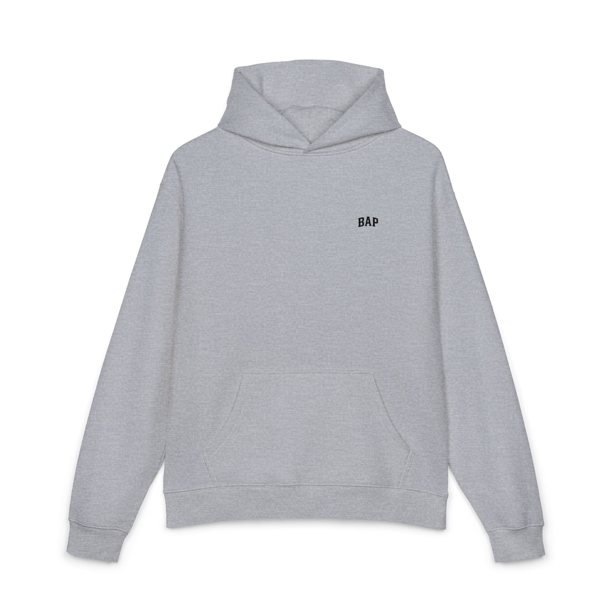 BAP Embroidered Relaxed Hoodie — Minimal Chest Logo Casual Pullover