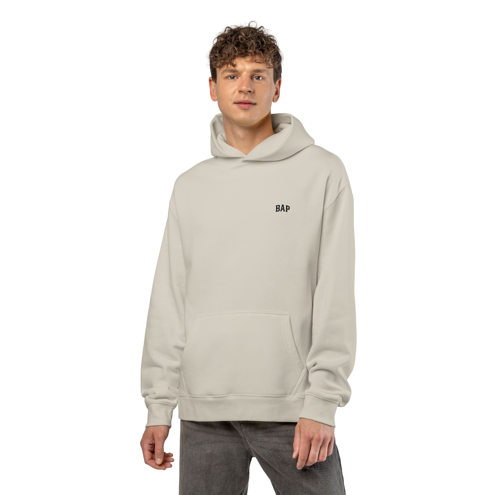 BAP Embroidered Relaxed Hoodie — Minimal Chest Logo Casual Pullover