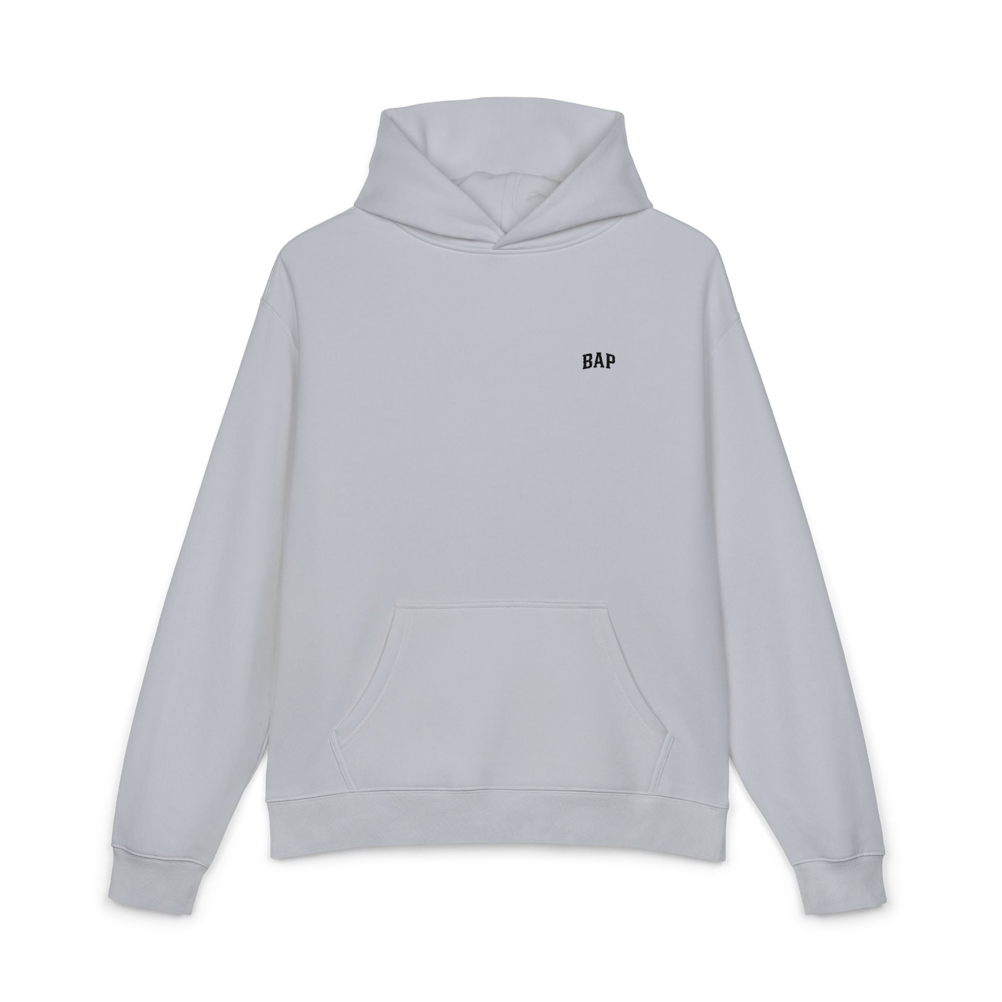 BAP Embroidered Relaxed Hoodie — Minimal Chest Logo Casual Pullover