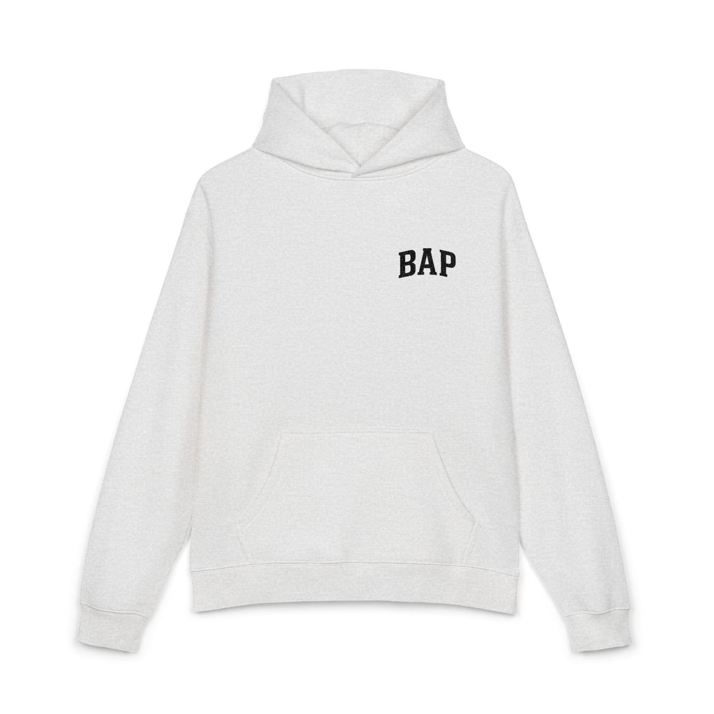 BAP Embroidered Relaxed Hoodie — Minimal Chest Logo Casual Pullover