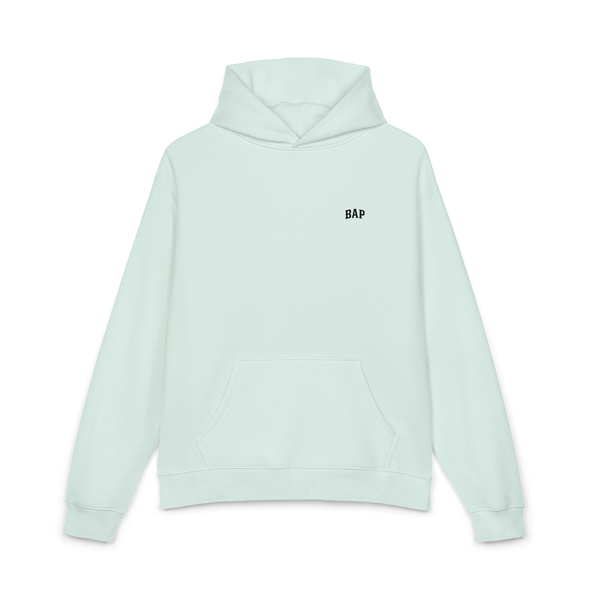 BAP Embroidered Relaxed Hoodie — Minimal Chest Logo Casual Pullover