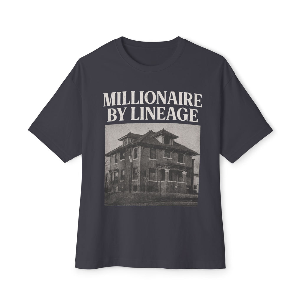Millionaire By Lineage Tee — Vintage Mansion Graphic Boxy T-Shirt