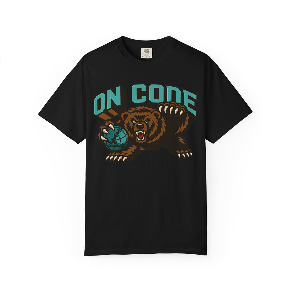 On Code Copper Grizzley T-Shirt — Vintage Mascot Graphic Tee for Players & Fans
