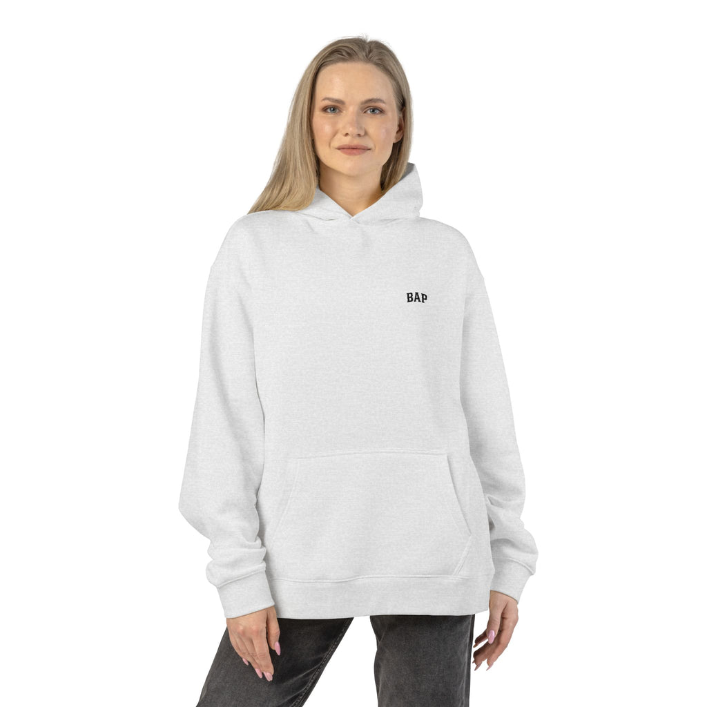 BAP Embroidered Relaxed Hoodie — Minimal Chest Logo Casual Pullover