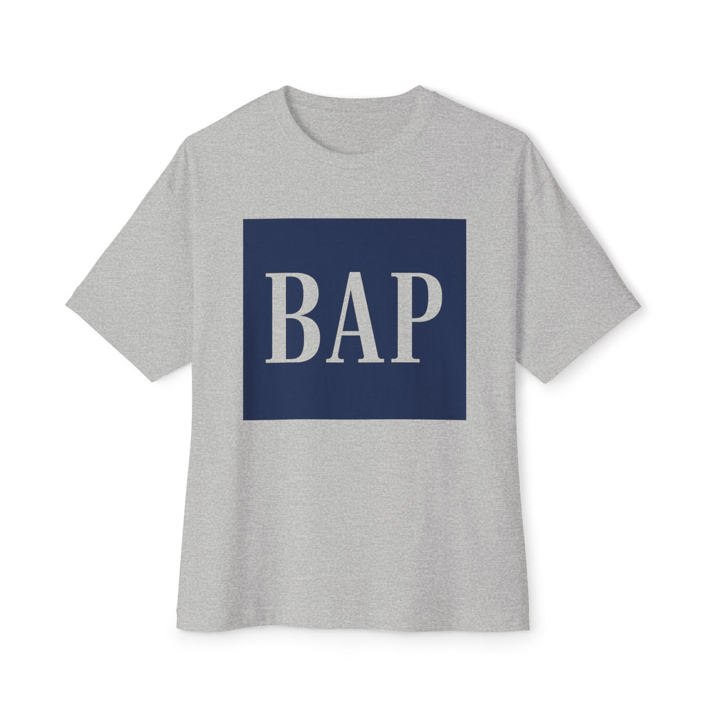 BAP Graphic Tee — Minimal Navy Box Logo Oversized T‑Shirt