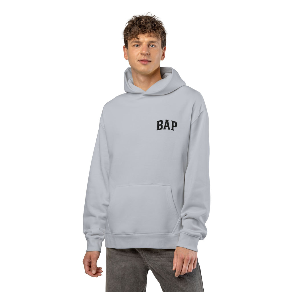 BAP Embroidered Relaxed Hoodie — Minimal Chest Logo Casual Pullover