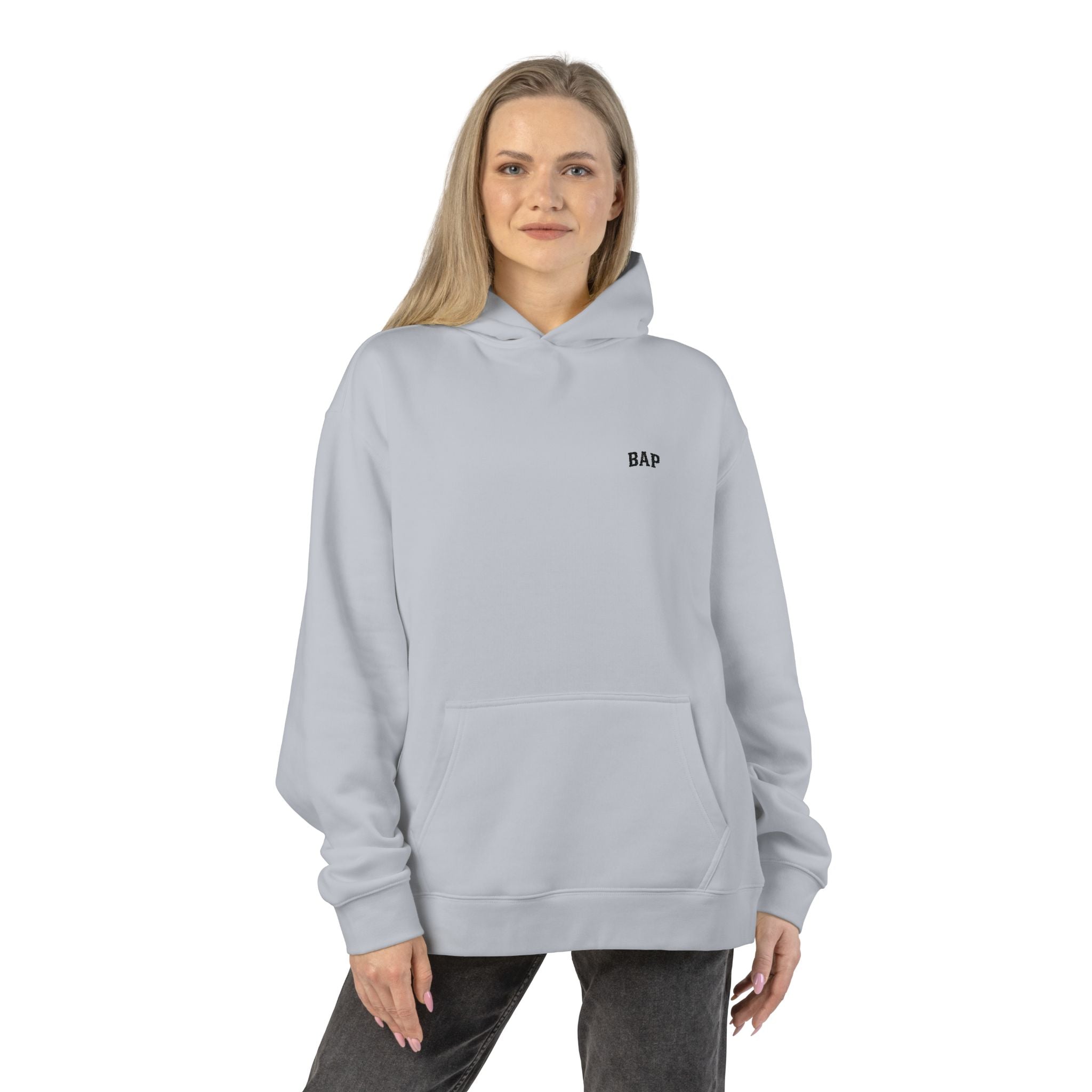 BAP Embroidered Relaxed Hoodie — Minimal Chest Logo Casual Pullover
