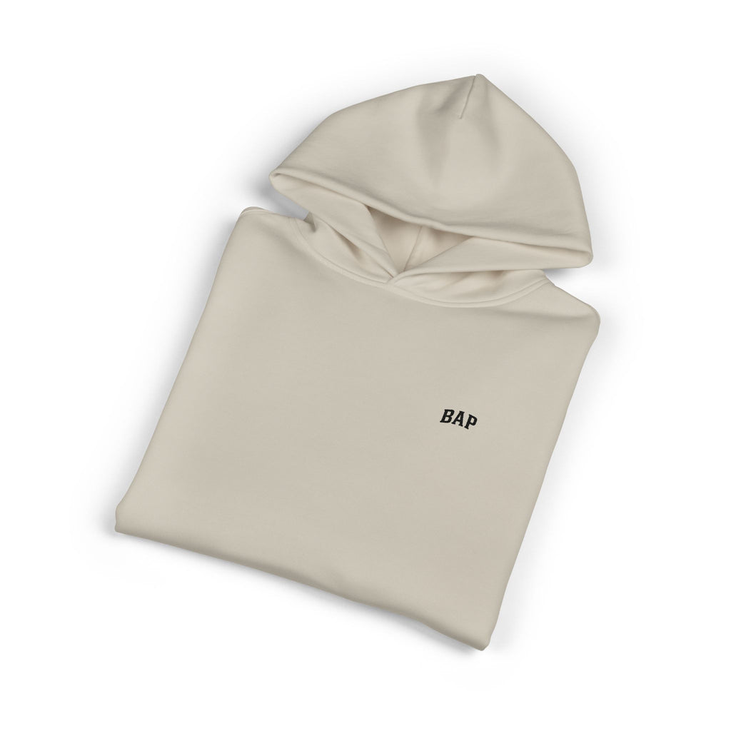 BAP Embroidered Relaxed Hoodie — Minimal Chest Logo Casual Pullover