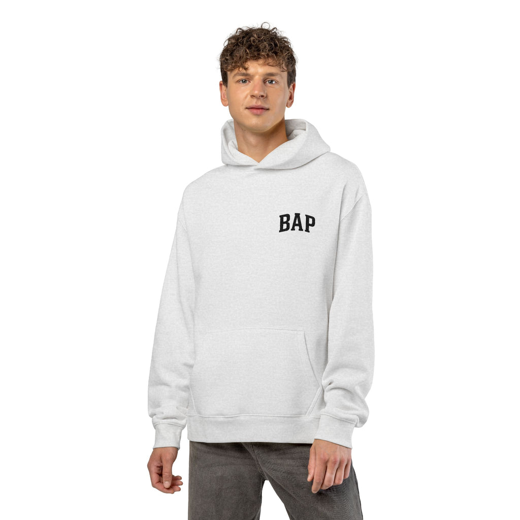 BAP Embroidered Relaxed Hoodie — Minimal Chest Logo Casual Pullover