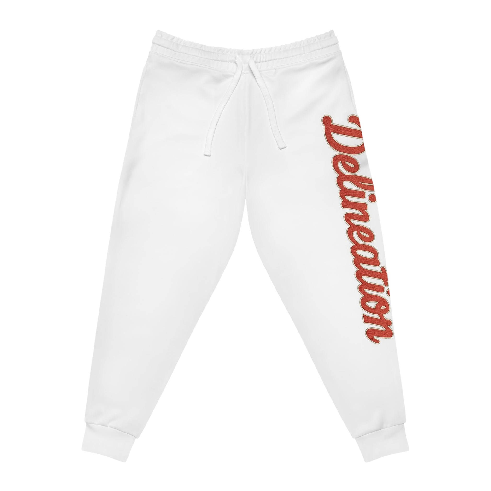 Delineation Athletic Joggers — White AOP Side Script Sweatpants