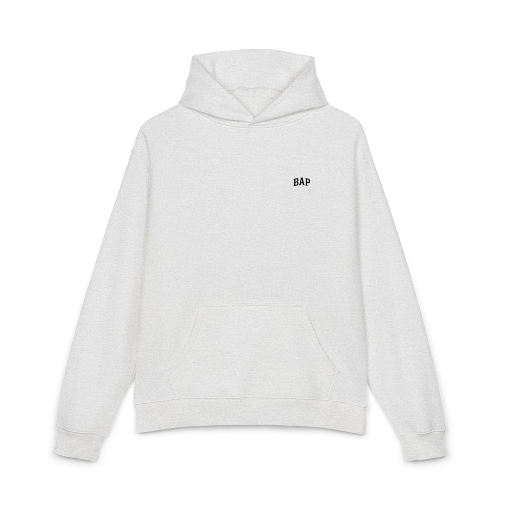BAP Embroidered Relaxed Hoodie — Minimal Chest Logo Casual Pullover