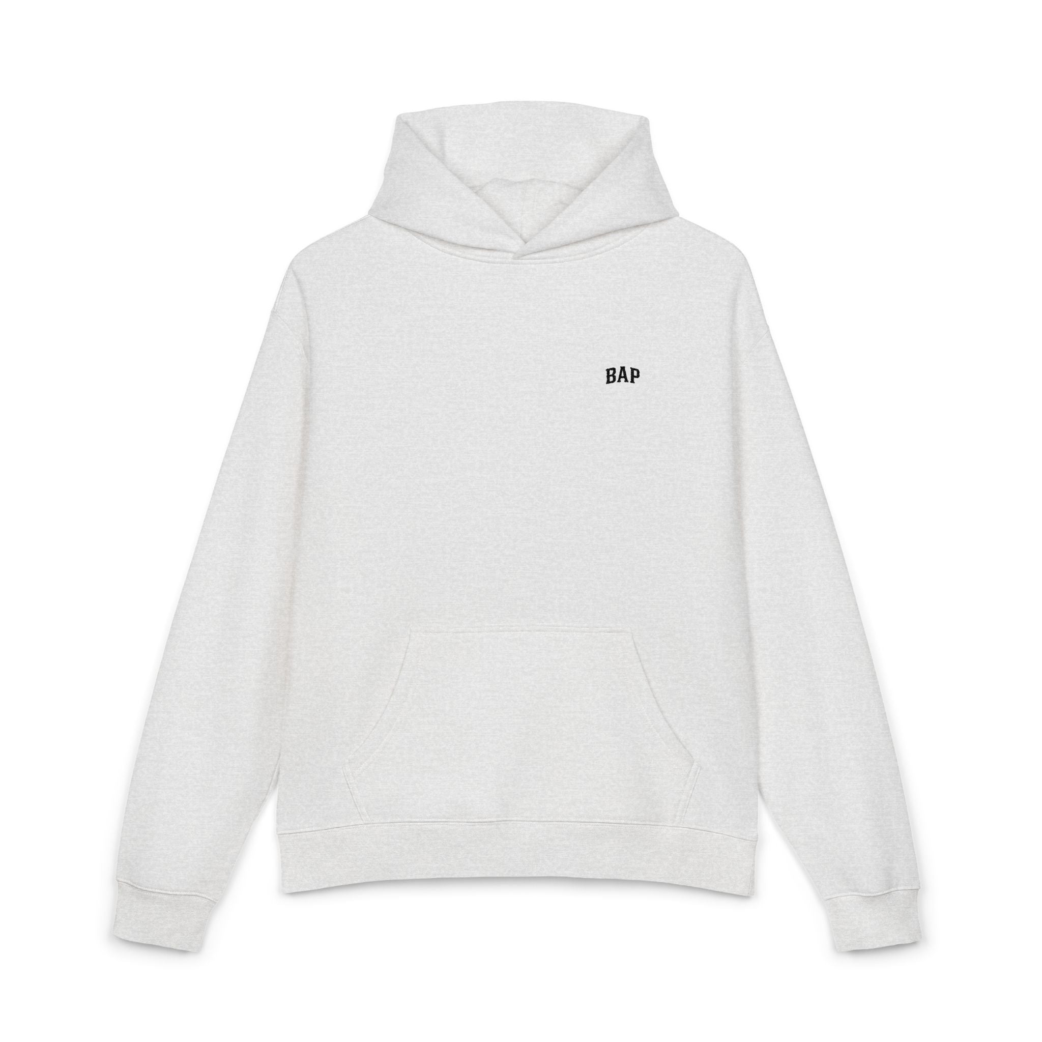 BAP Embroidered Relaxed Hoodie — Minimal Chest Logo Casual Pullover