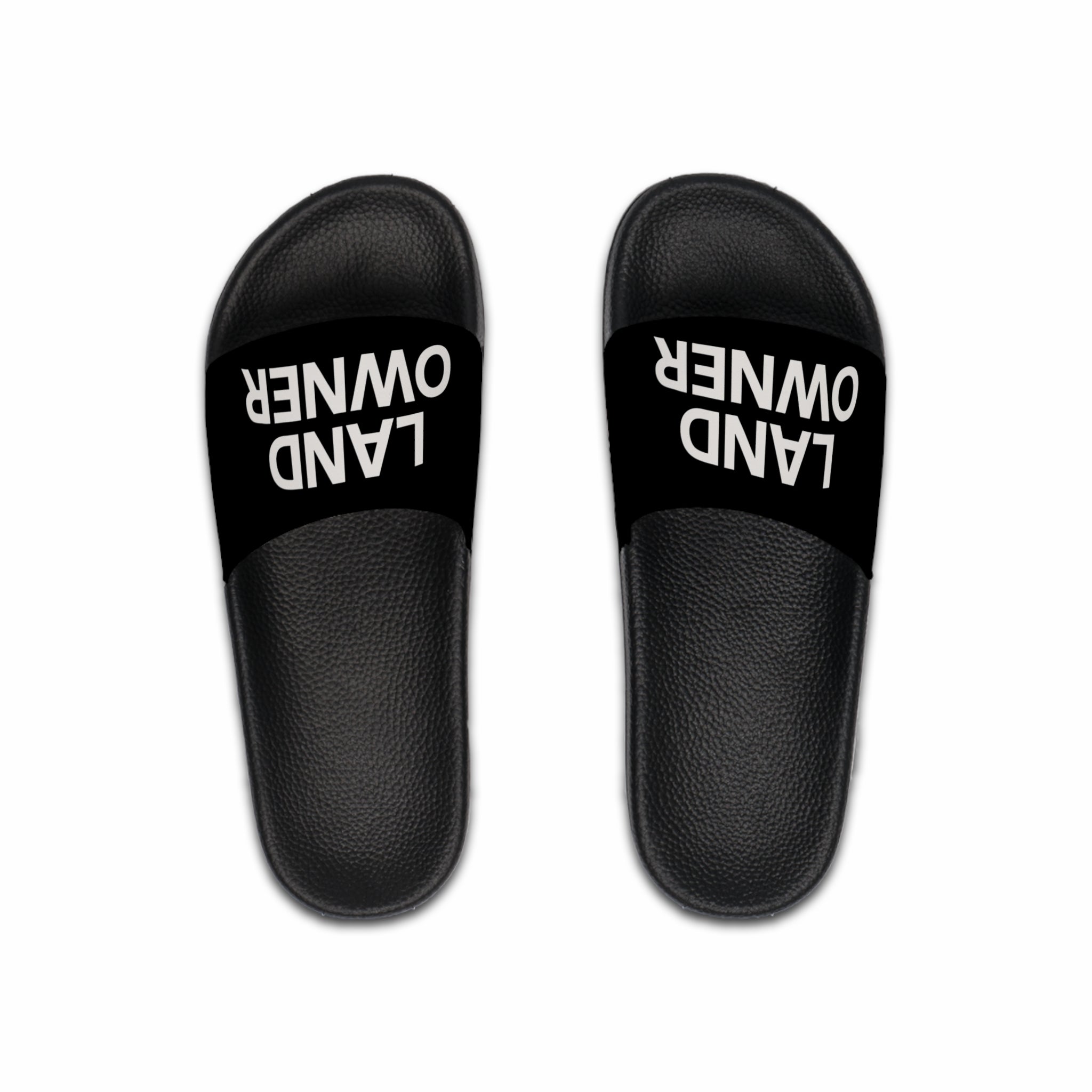 Land Owner Men's Slide Sandals — Black Comfortable Pool & Beach Slides
