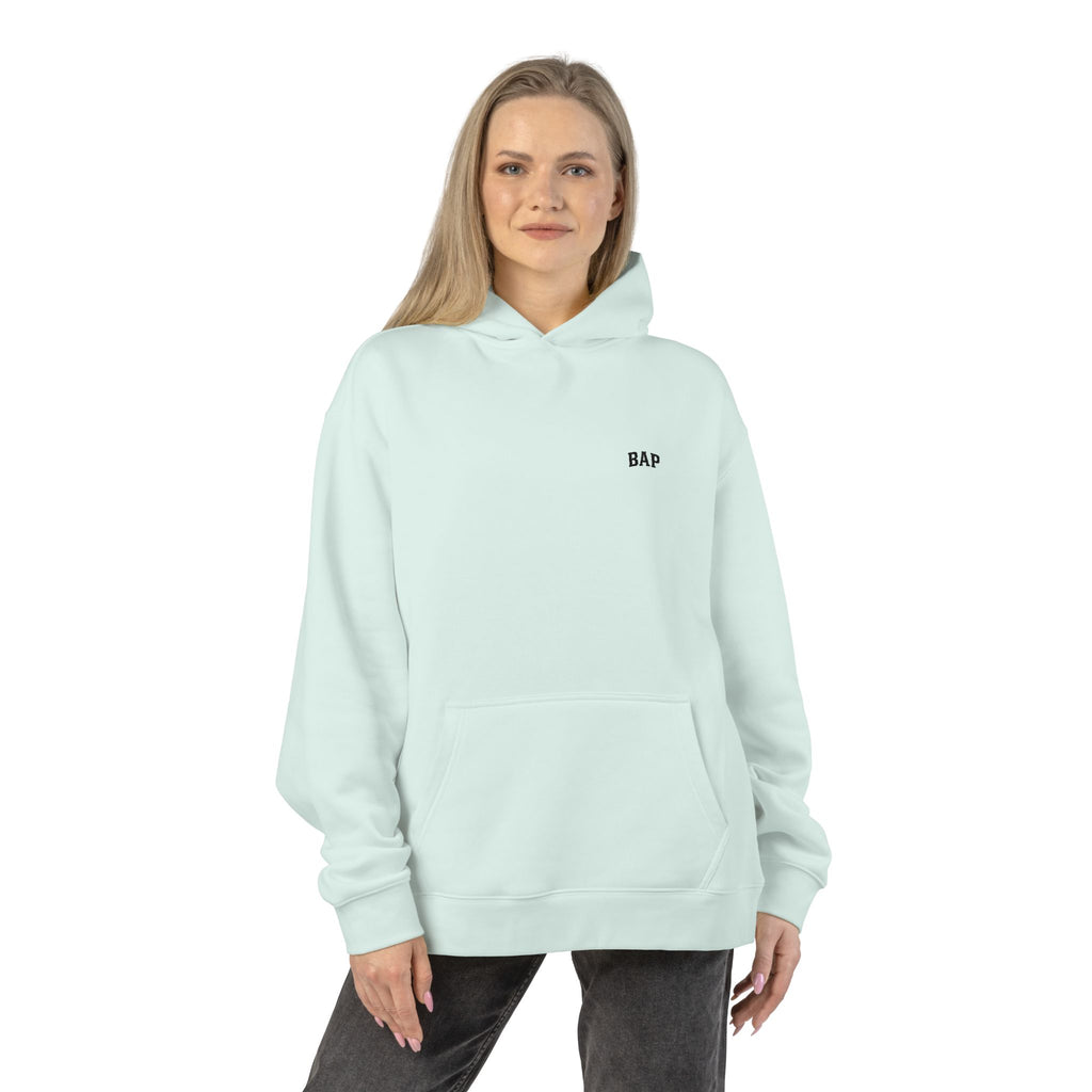 BAP Embroidered Relaxed Hoodie — Minimal Chest Logo Casual Pullover