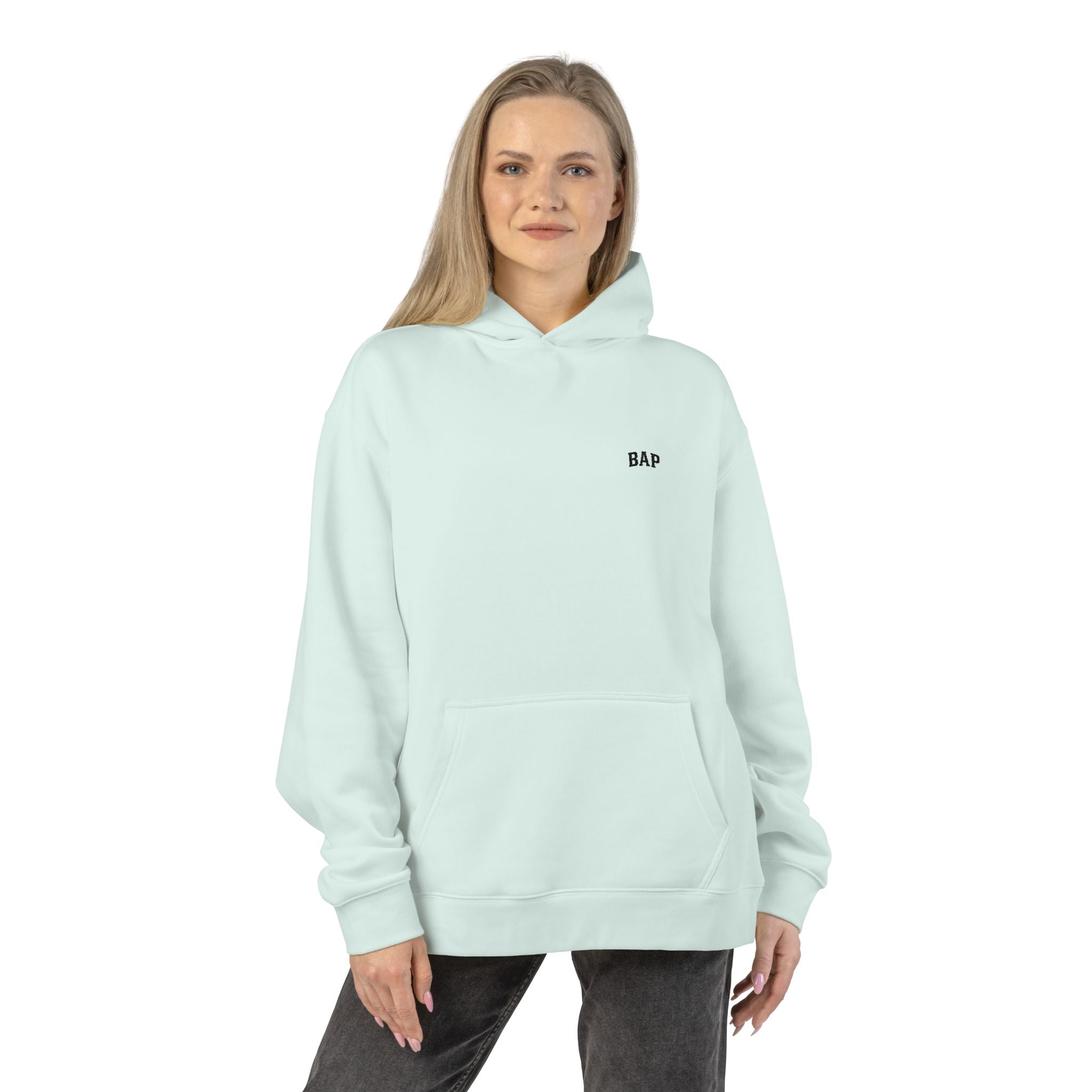 BAP Embroidered Relaxed Hoodie — Minimal Chest Logo Casual Pullover