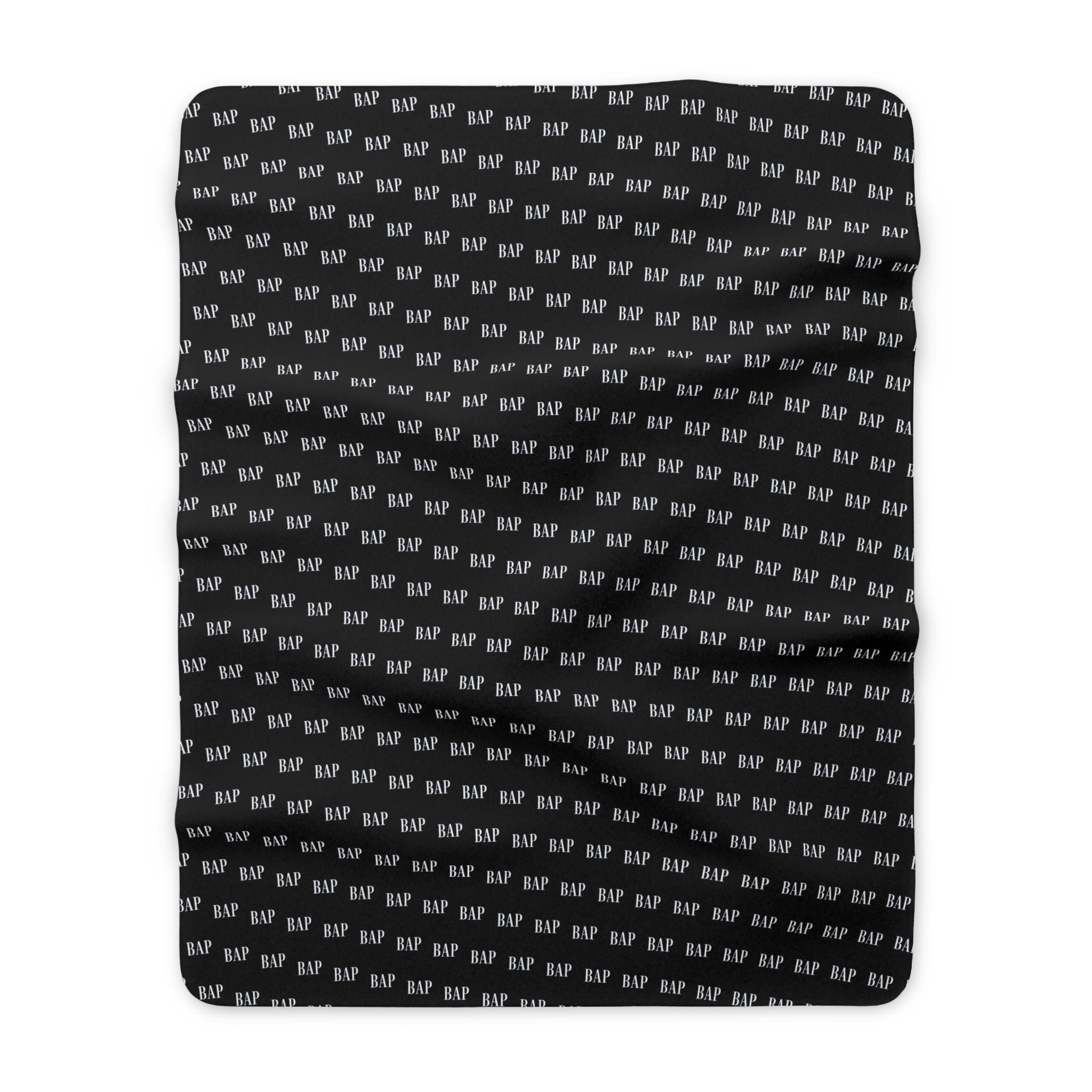 Sherpa Fleece Blanket — Black Repeat "BFF" Pattern, Cozy Throw for Home & Gifts