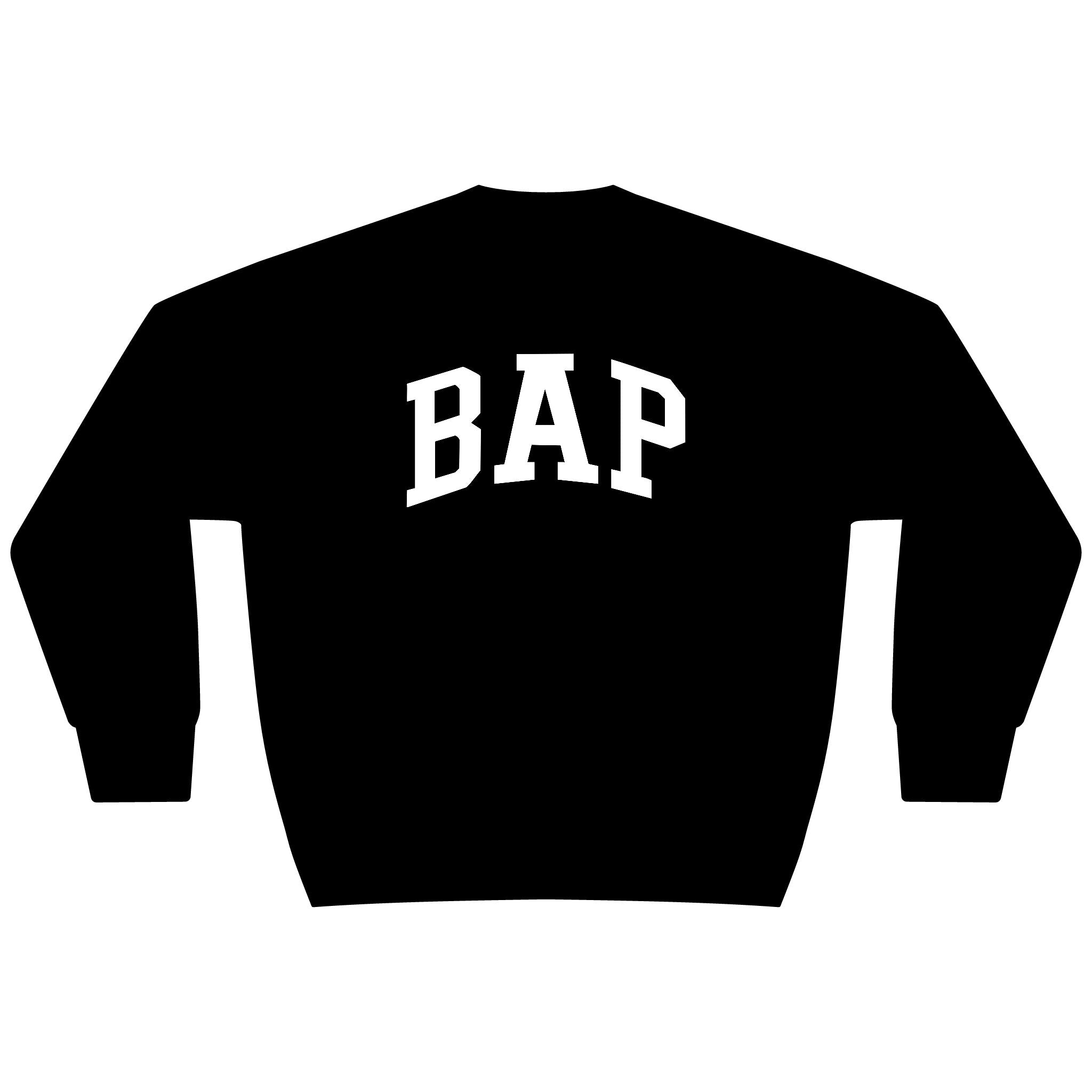 BAP Arch Logo Sweatshirt – Collegiate Black Heavyweight Crewneck