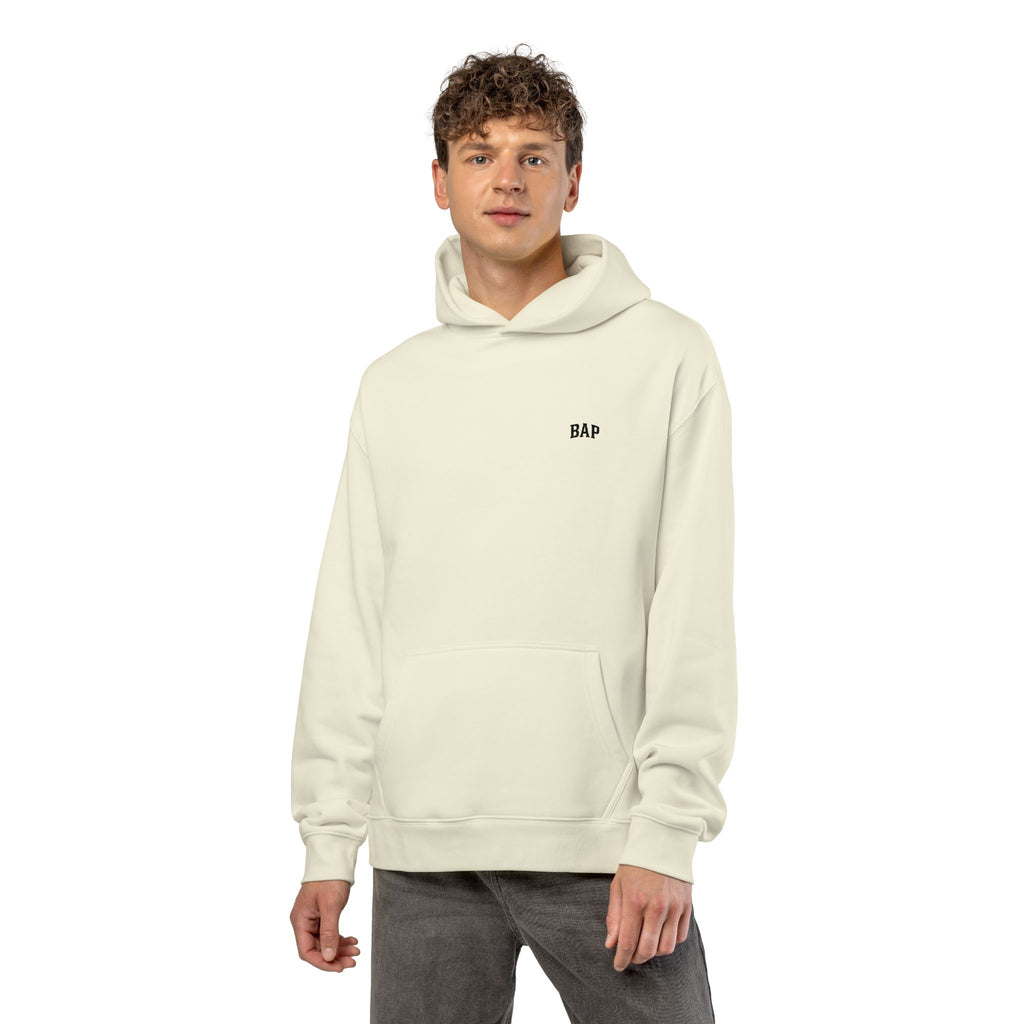 BAP Embroidered Relaxed Hoodie — Minimal Chest Logo Casual Pullover